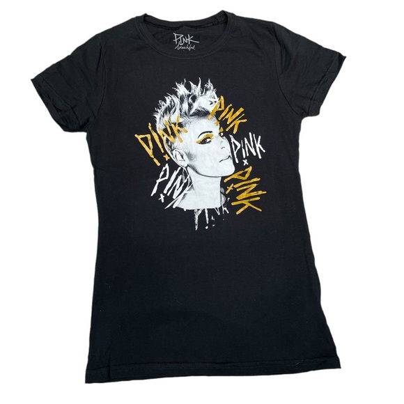 Other - Pink Beautiful Trauma World Tour black shirt sleeve fitted graphic tee CL or Asm